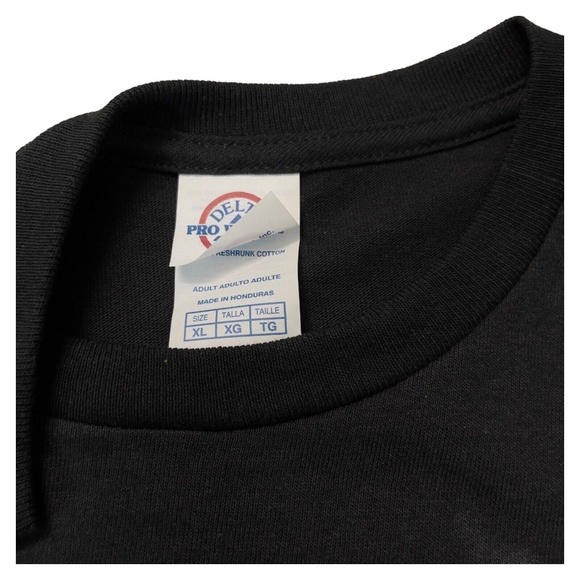 Delta Mens XL Pro Weight Black Crew-neck Biker T-Shirt Skull Liberty Or Death - Picture 10 of 10